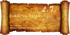 Lukács Tilla névjegykártya