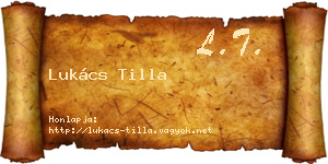 Lukács Tilla névjegykártya